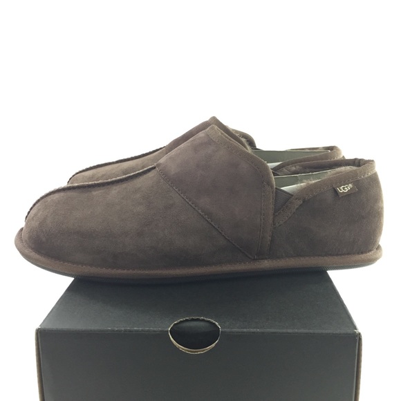 Ugg Mens Chocolate Brown Comfort Slipper Shoes - Picture 3 of 7